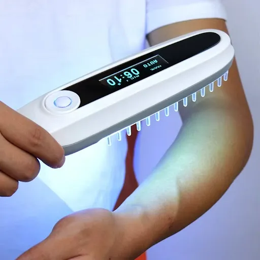 UVThera 311nm UVB Wand— 101 Comb-Style Phototherapy Lamp for Vitiligo & Psoriasis | 48cm² Wide Coverage, OLED Digital Timer, Home Use